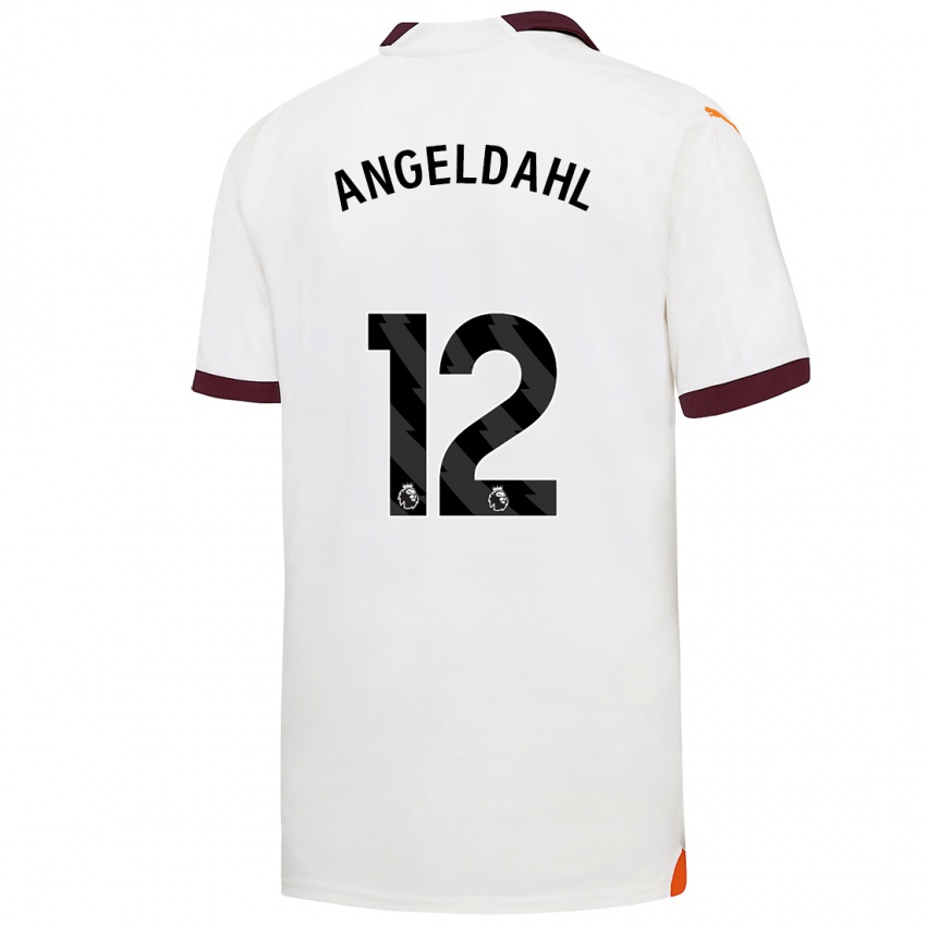 Enfant Maillot Filippa Angeldahl #12 Blanc Tenues Extérieur 2023/24 T-Shirt Suisse