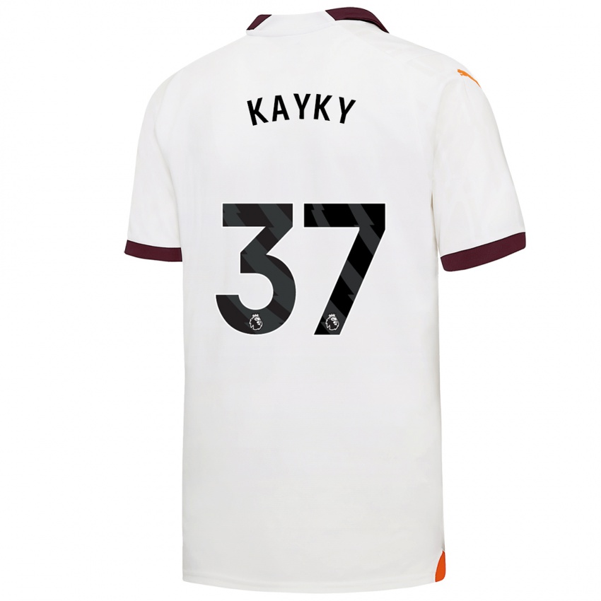Enfant Maillot Kayky #37 Blanc Tenues Extérieur 2023/24 T-Shirt Suisse