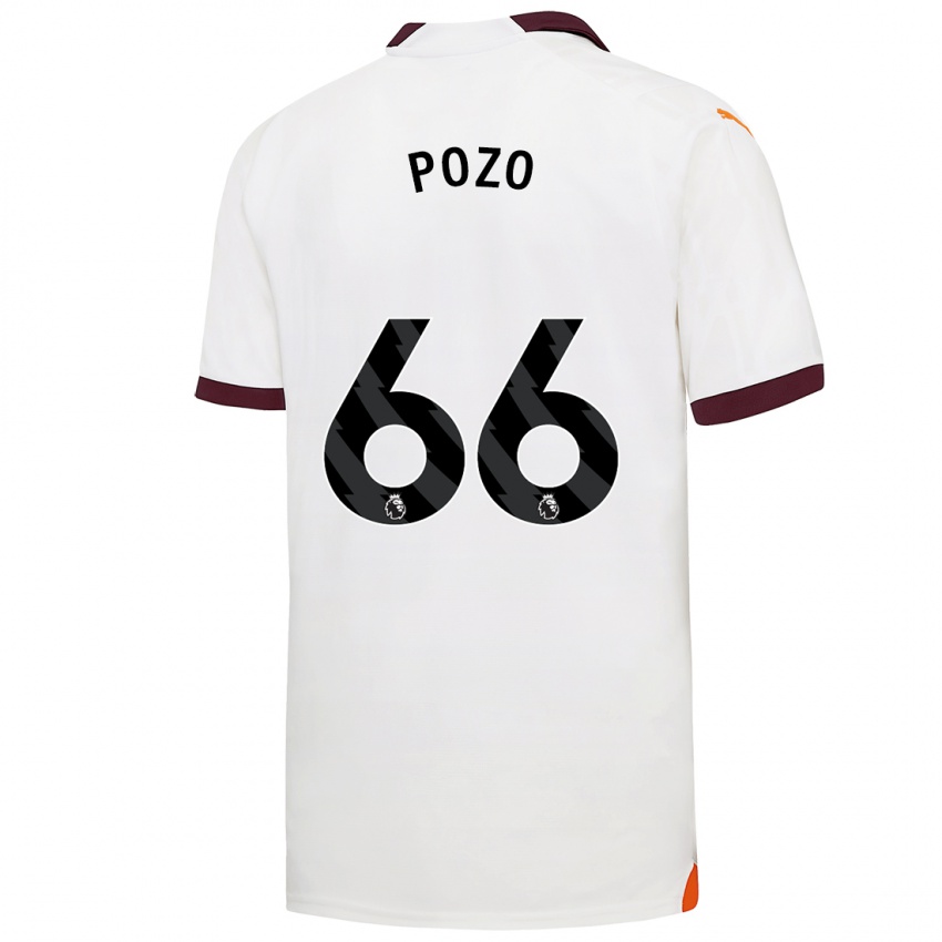 Enfant Maillot Iker Pozo #66 Blanc Tenues Extérieur 2023/24 T-Shirt Suisse