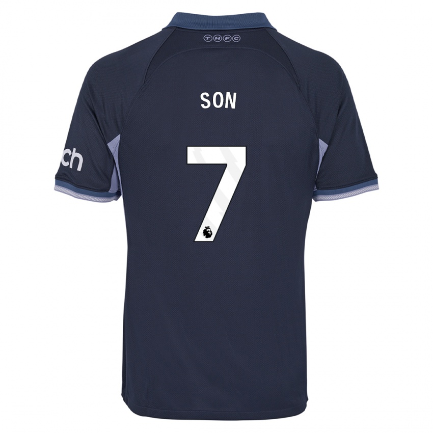 Enfant Maillot Heung-Min Son #7 Bleu Foncé Tenues Extérieur 2023/24 T-Shirt Suisse
