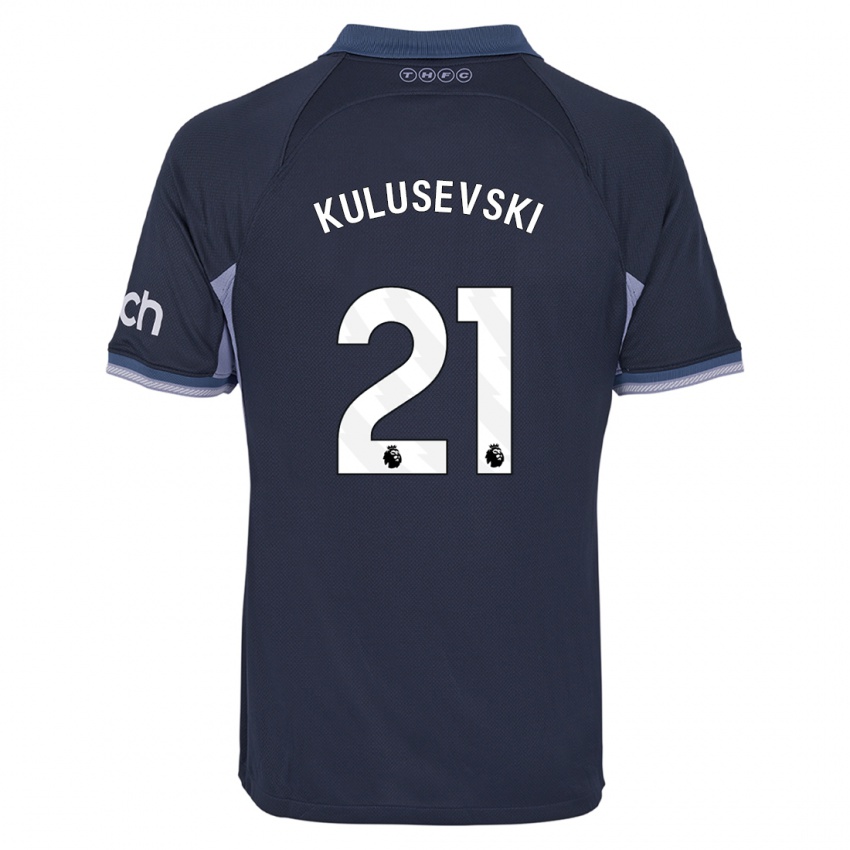 Kinder Dejan Kulusevski #21 Dunkelblau Auswärtstrikot Trikot 2023/24 T-Shirt Schweiz