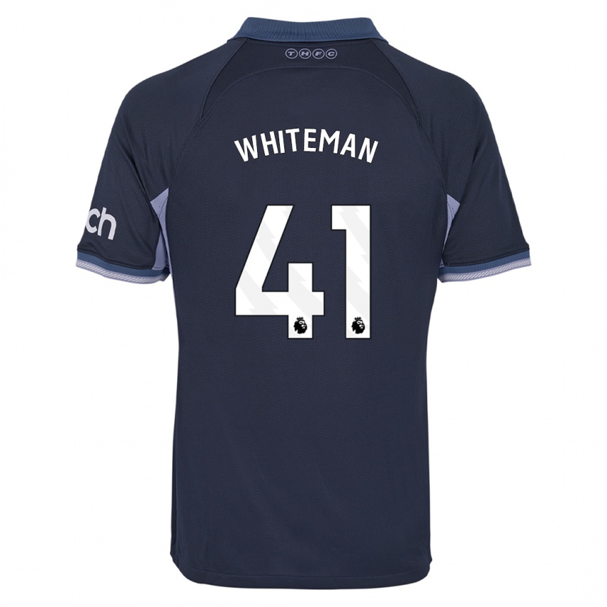 Kinder Alfie Whiteman #41 Dunkelblau Auswärtstrikot Trikot 2023/24 T-Shirt Schweiz