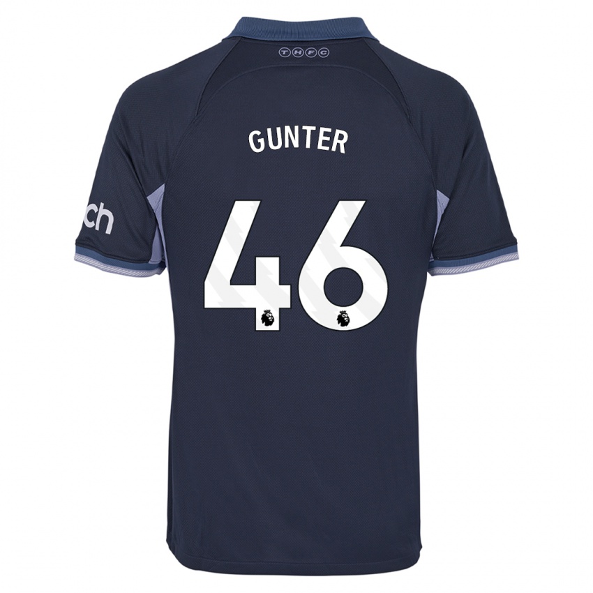 Enfant Maillot Luca Gunter #46 Bleu Foncé Tenues Extérieur 2023/24 T-Shirt Suisse