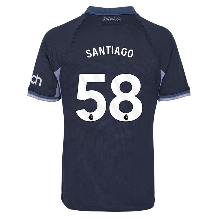 Enfant Maillot Yago Santiago #58 Bleu Foncé Tenues Extérieur 2023/24 T-Shirt Suisse