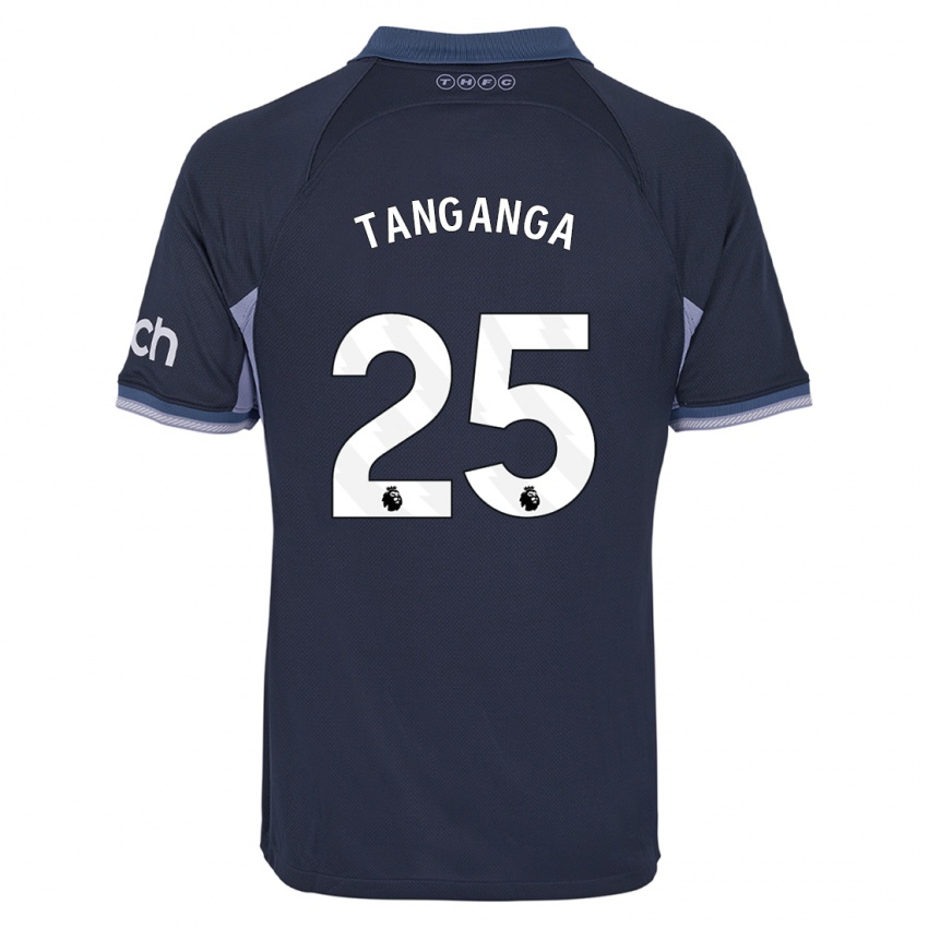Enfant Maillot Japhet Tanganga #25 Bleu Foncé Tenues Extérieur 2023/24 T-Shirt Suisse