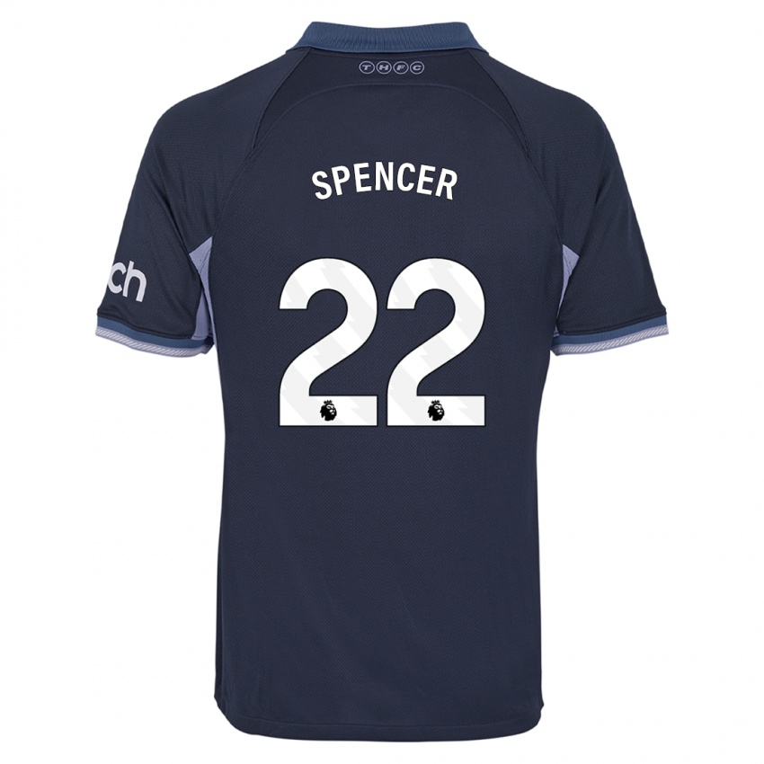 Enfant Maillot Rebecca Spencer #22 Bleu Foncé Tenues Extérieur 2023/24 T-Shirt Suisse