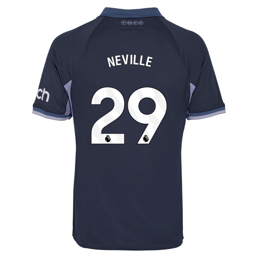 Enfant Maillot Ashleigh Neville #29 Bleu Foncé Tenues Extérieur 2023/24 T-Shirt Suisse