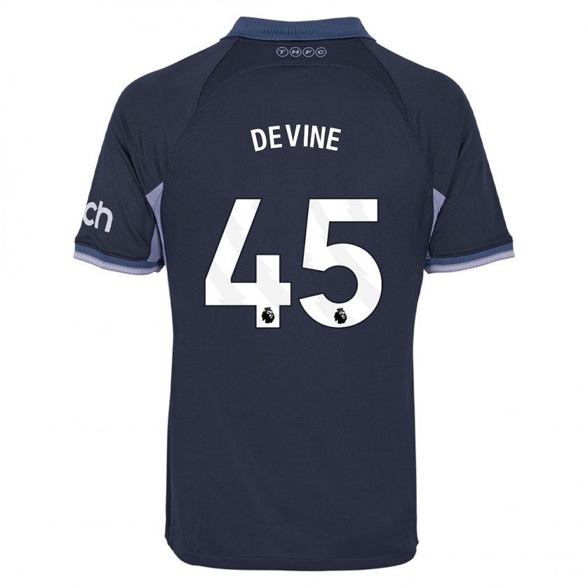 Enfant Maillot Alfie Devine #45 Bleu Foncé Tenues Extérieur 2023/24 T-Shirt Suisse