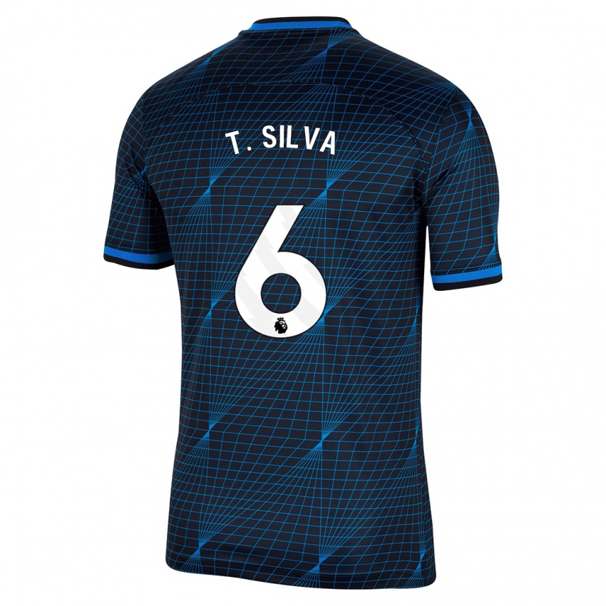Enfant Maillot Thiago Silva #6 Bleu Foncé Tenues Extérieur 2023/24 T-Shirt Suisse