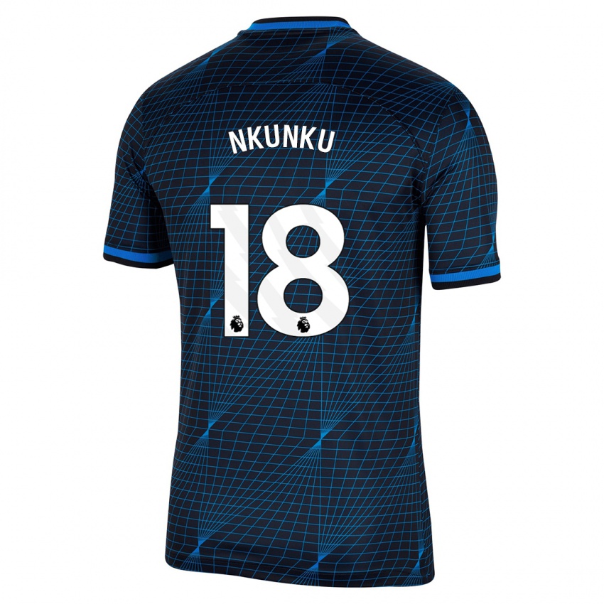 Enfant Maillot Christopher Nkunku #18 Bleu Foncé Tenues Extérieur 2023/24 T-Shirt Suisse