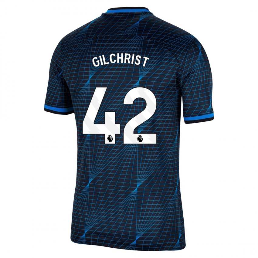 Enfant Maillot Alfie Gilchrist #42 Bleu Foncé Tenues Extérieur 2023/24 T-Shirt Suisse