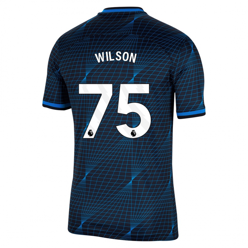 Enfant Maillot Kaiden Wilson #75 Bleu Foncé Tenues Extérieur 2023/24 T-Shirt Suisse