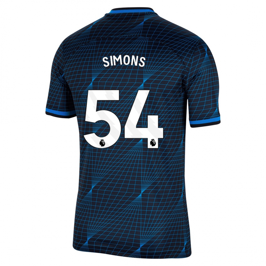 Enfant Maillot Xavier Simons #54 Bleu Foncé Tenues Extérieur 2023/24 T-Shirt Suisse