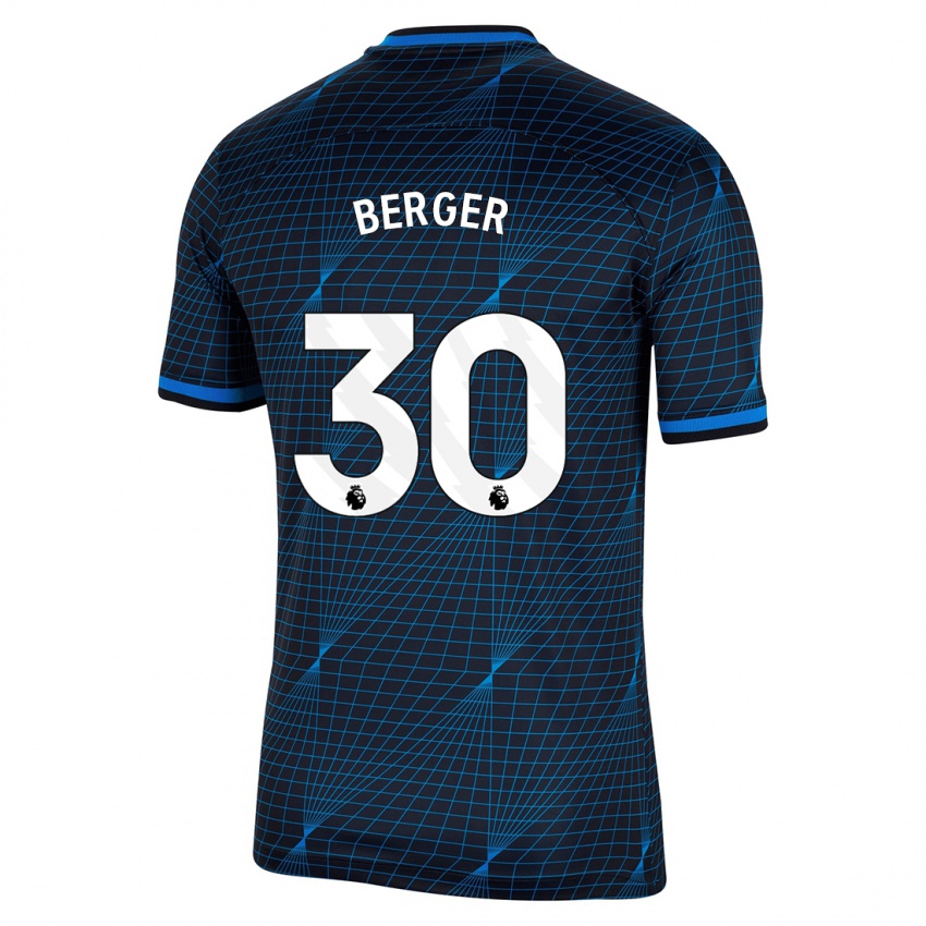 Enfant Maillot Ann-Katrin Berger #30 Bleu Foncé Tenues Extérieur 2023/24 T-Shirt Suisse