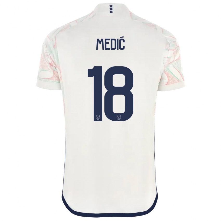 Enfant Maillot Jakov Medic #18 Blanc Tenues Extérieur 2023/24 T-Shirt Suisse
