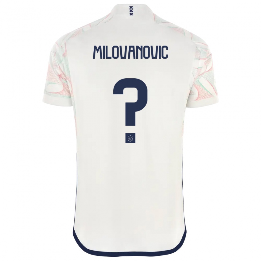 Enfant Maillot Mateja Milovanovic #0 Blanc Tenues Extérieur 2023/24 T-Shirt Suisse