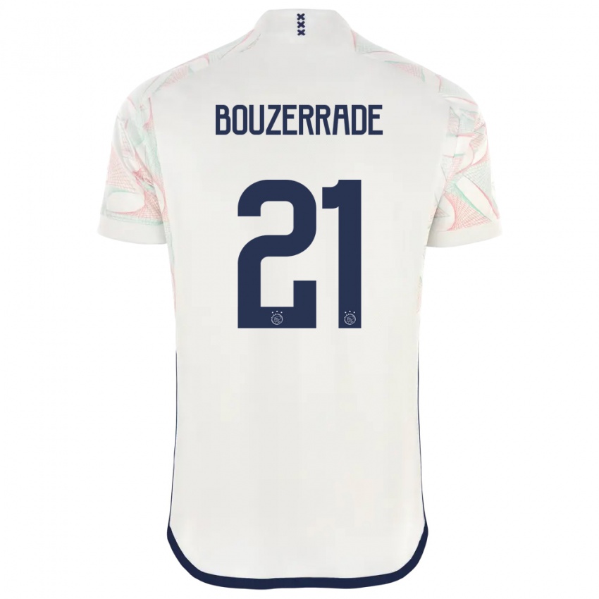 Enfant Maillot Zaina Bouzerrade #21 Blanc Tenues Extérieur 2023/24 T-Shirt Suisse