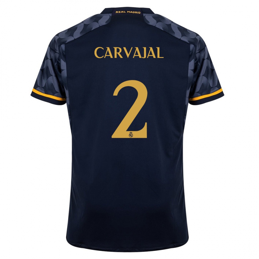 Enfant Maillot Daniel Carvajal #2 Bleu Foncé Tenues Extérieur 2023/24 T-Shirt Suisse
