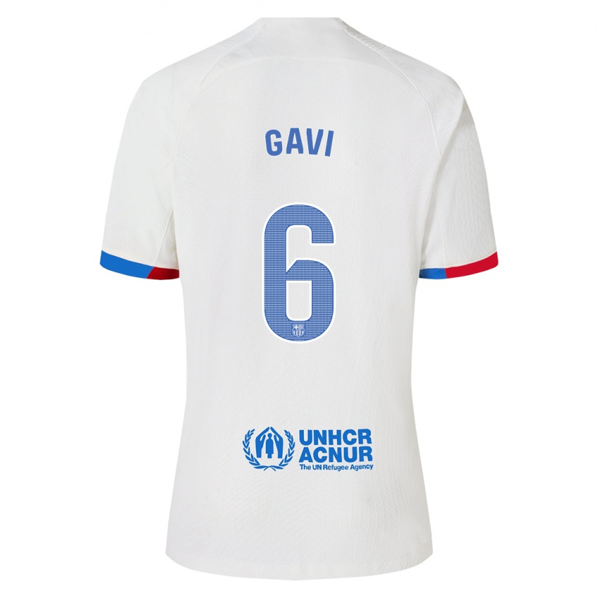 Enfant Maillot Gavi #6 Blanc Tenues Extérieur 2023/24 T-Shirt Suisse