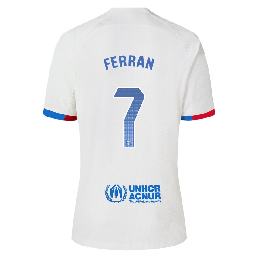 Enfant Maillot Ferran Torres #7 Blanc Tenues Extérieur 2023/24 T-Shirt Suisse