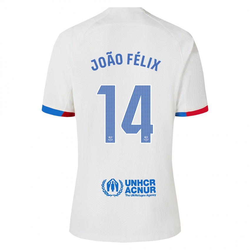 Enfant Maillot Joao Felix #14 Blanc Tenues Extérieur 2023/24 T-Shirt Suisse
