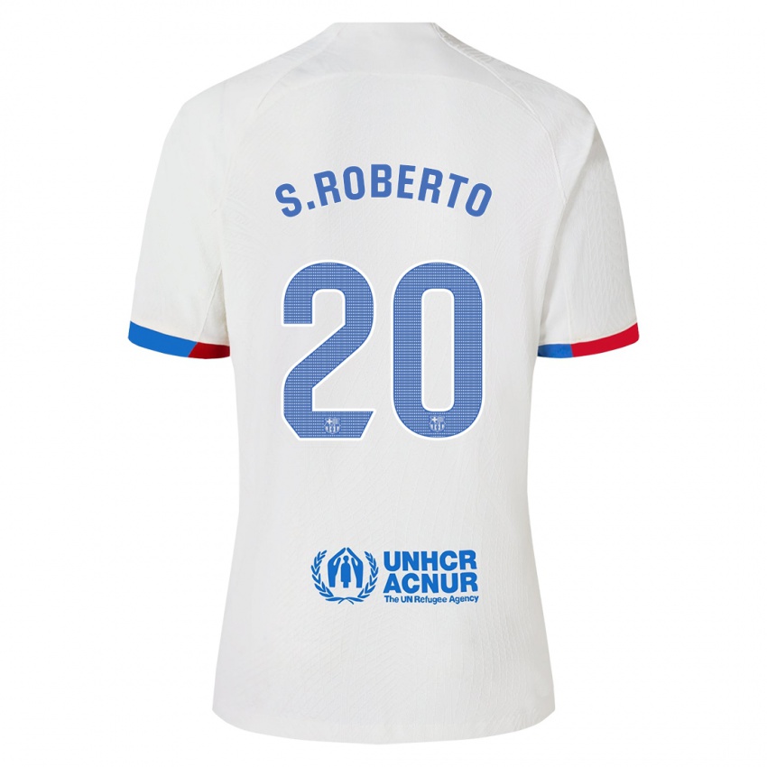 Enfant Maillot Sergi Roberto #20 Blanc Tenues Extérieur 2023/24 T-Shirt Suisse