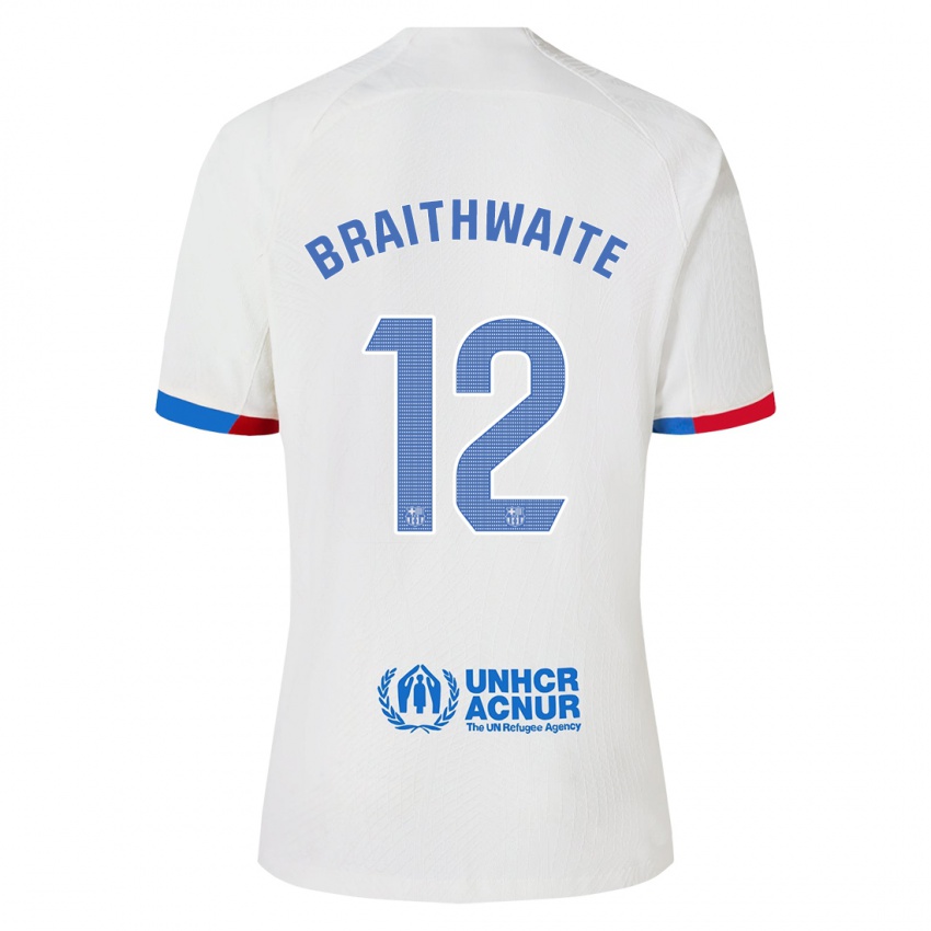 Enfant Maillot Martin Braithwaite #12 Blanc Tenues Extérieur 2023/24 T-Shirt Suisse