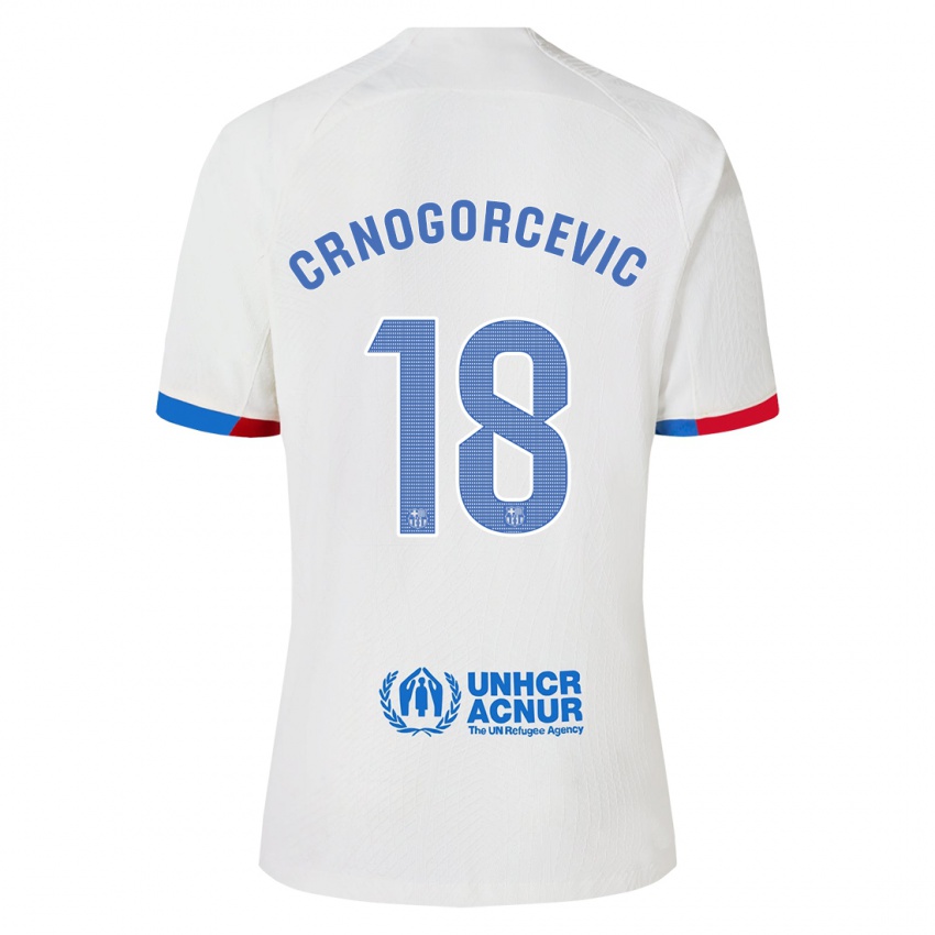 Kinder Ana-Maria Crnogorcevic #18 Weiß Auswärtstrikot Trikot 2023/24 T-Shirt Schweiz