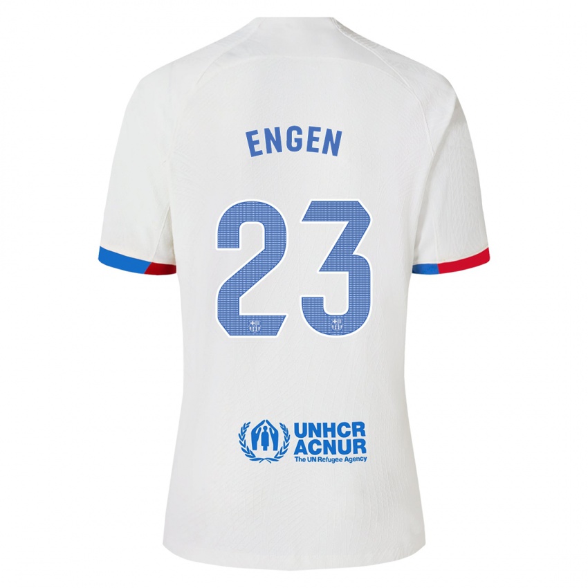 Kinder Ingrid Engen #23 Weiß Auswärtstrikot Trikot 2023/24 T-Shirt Schweiz