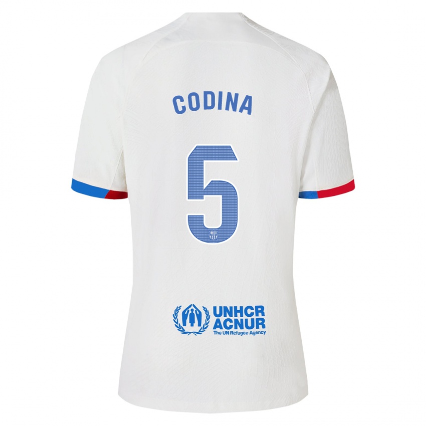 Enfant Maillot Laia Codina #5 Blanc Tenues Extérieur 2023/24 T-Shirt Suisse