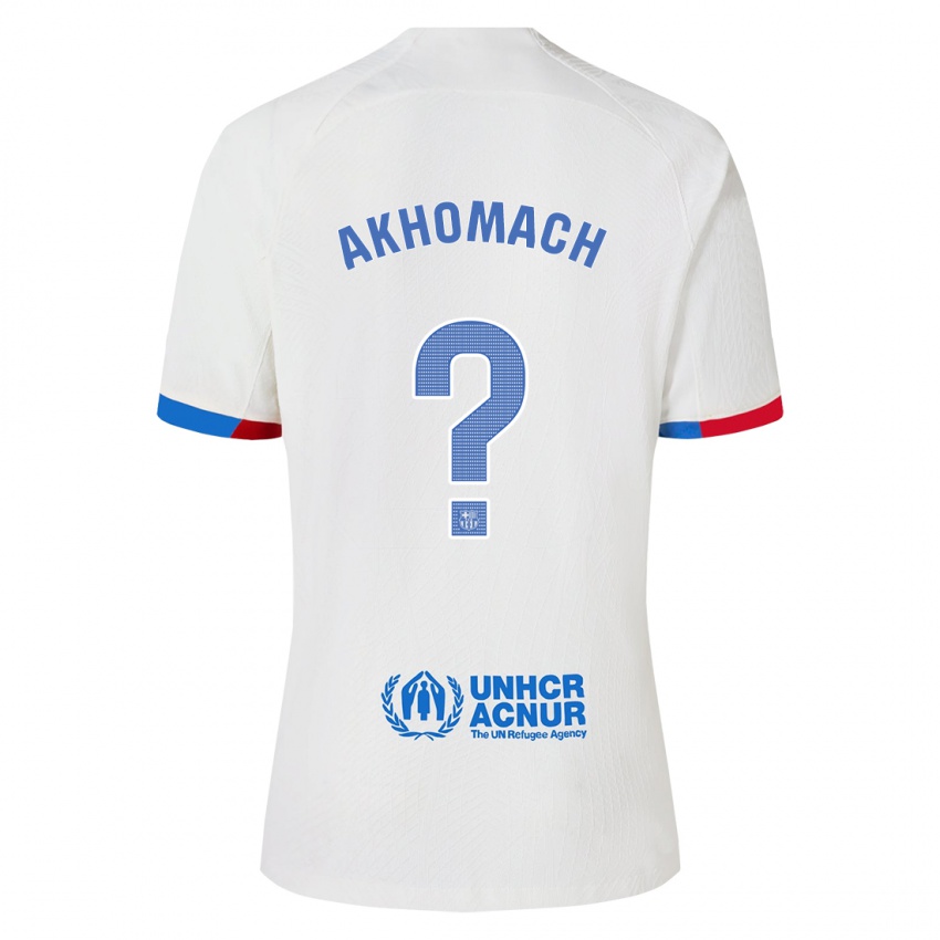 Enfant Maillot Ilias Akhomach #0 Blanc Tenues Extérieur 2023/24 T-Shirt Suisse
