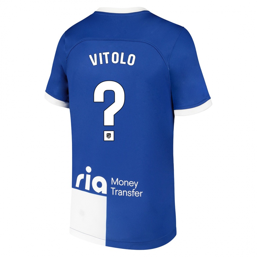 Enfant Maillot Vitolo #0 Bleu Blanc Tenues Extérieur 2023/24 T-Shirt Suisse