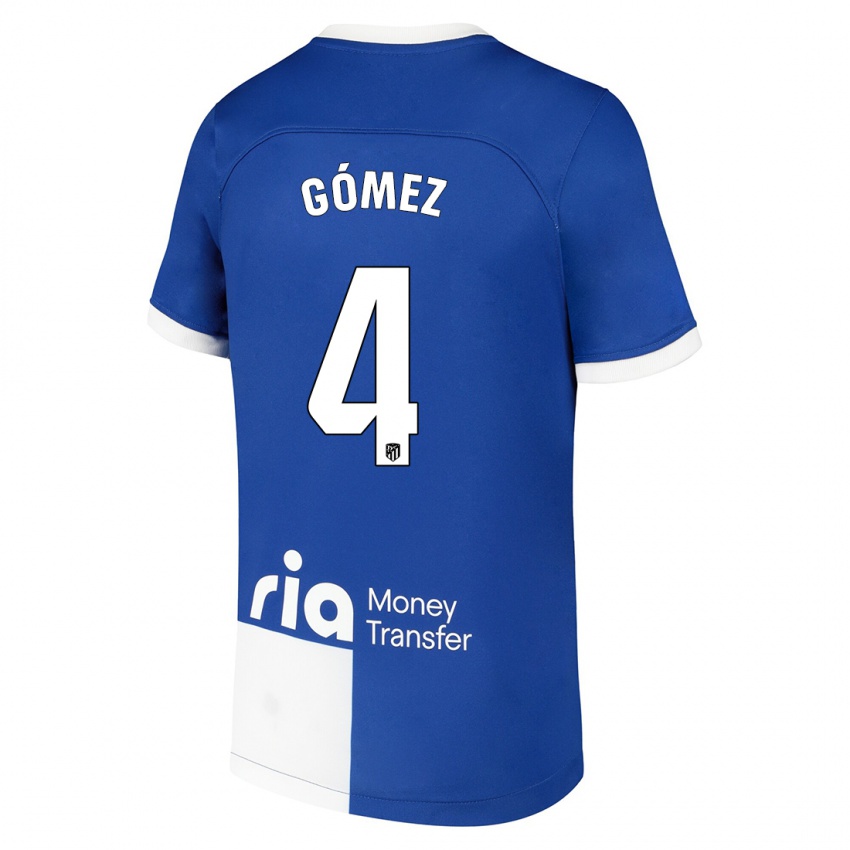 Enfant Maillot Mariano Gómez #4 Bleu Blanc Tenues Extérieur 2023/24 T-Shirt Suisse