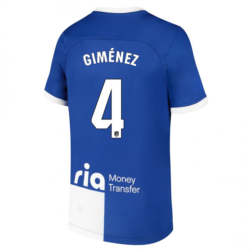 Kinder Félix Giménez #4 Blau Weiss Auswärtstrikot Trikot 2023/24 T-Shirt Schweiz