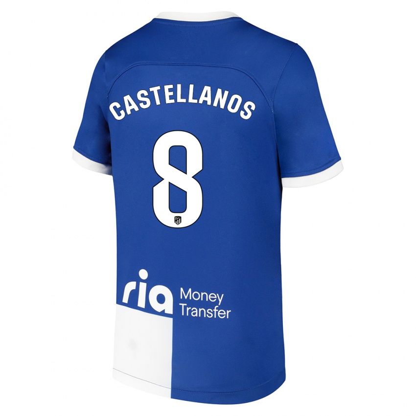 Kinder Jorge Castellanos #8 Blau Weiss Auswärtstrikot Trikot 2023/24 T-Shirt Schweiz