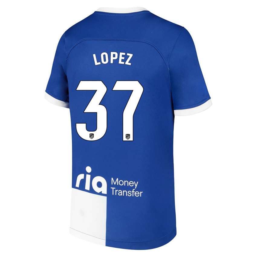 Kinder Alex Lopez #37 Blau Weiss Auswärtstrikot Trikot 2023/24 T-Shirt Schweiz