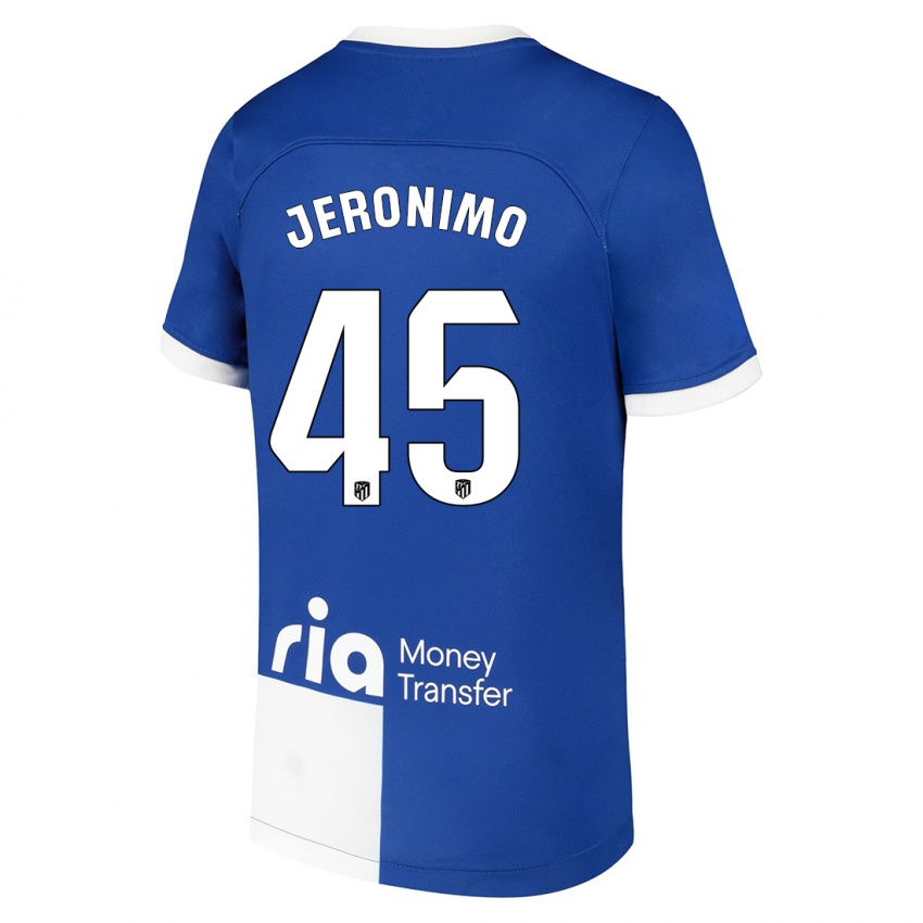 Kinder Isaiah Jeronimo #45 Blau Weiss Auswärtstrikot Trikot 2023/24 T-Shirt Schweiz