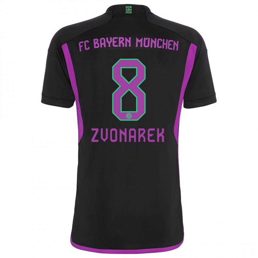 Kinder Lovro Zvonarek #8 Schwarz Auswärtstrikot Trikot 2023/24 T-Shirt Schweiz
