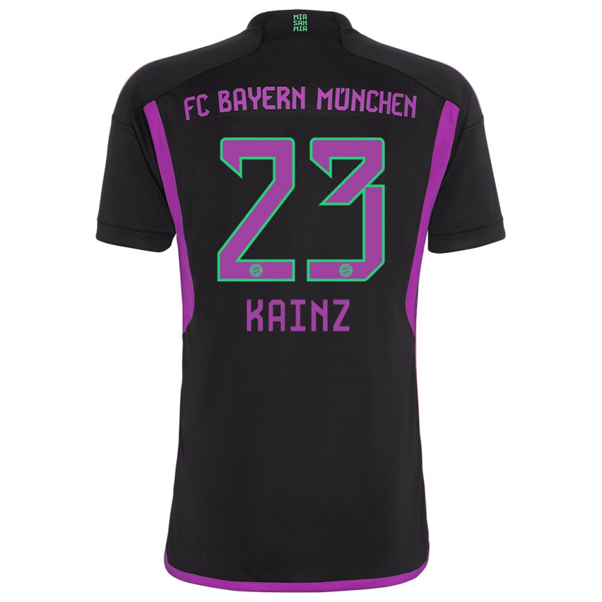 Kinder Manuel Kainz #23 Schwarz Auswärtstrikot Trikot 2023/24 T-Shirt Schweiz