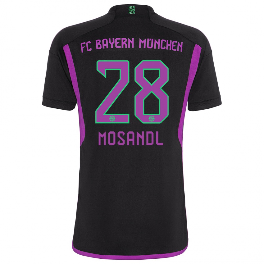 Enfant Maillot Moritz Mosandl #28 Noir Tenues Extérieur 2023/24 T-Shirt Suisse