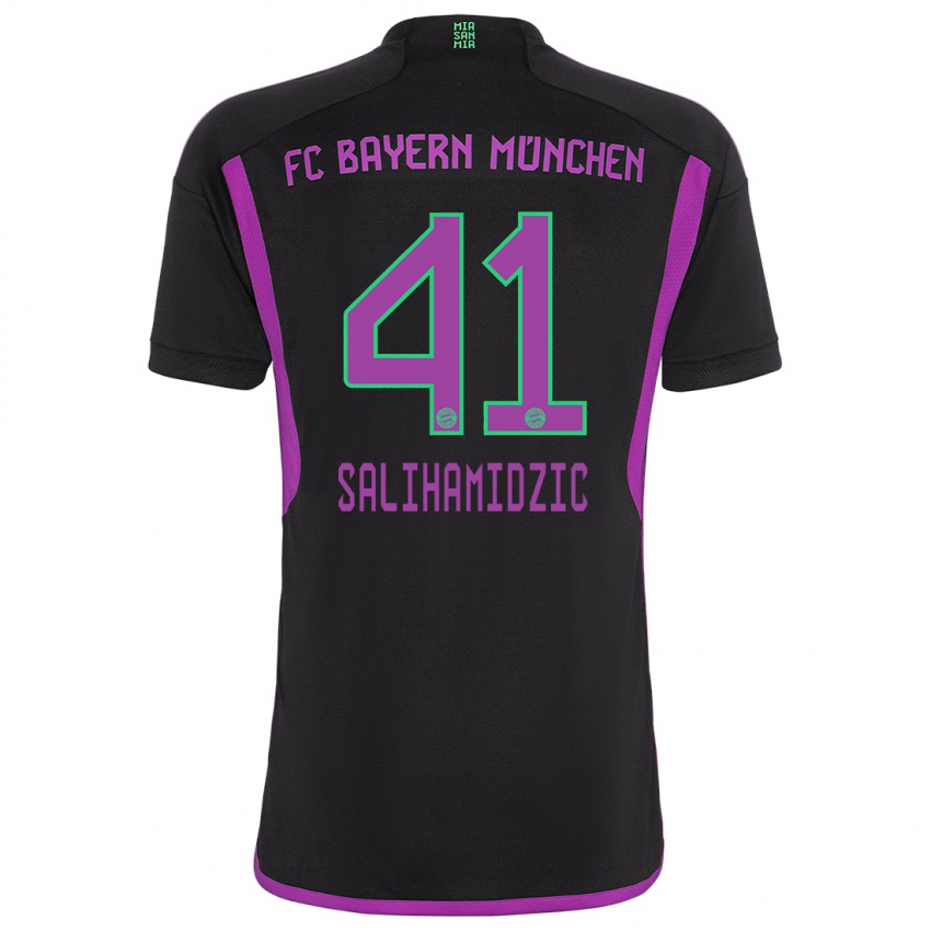 Kinder Nick Salihamidzic #41 Schwarz Auswärtstrikot Trikot 2023/24 T-Shirt Schweiz