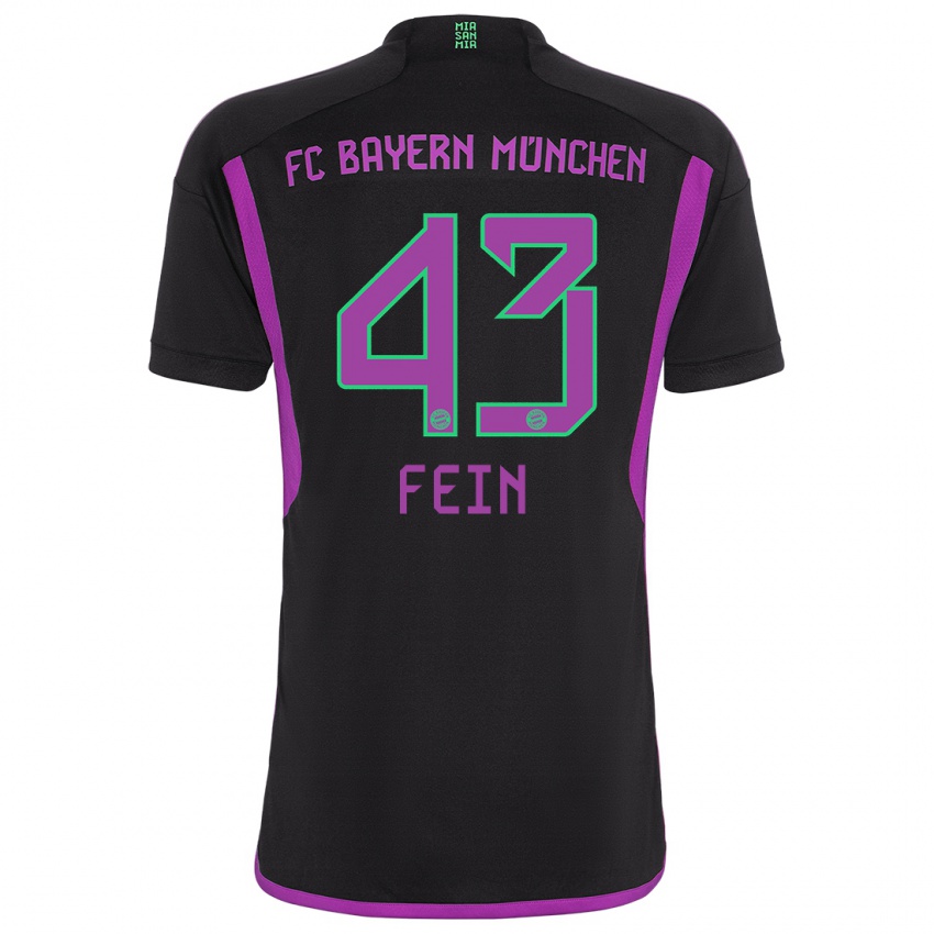 Kinder Adrian Fein #43 Schwarz Auswärtstrikot Trikot 2023/24 T-Shirt Schweiz