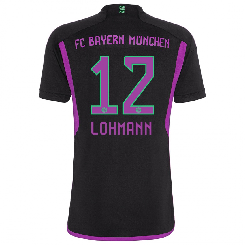 Enfant Maillot Sydney Lohmann #12 Noir Tenues Extérieur 2023/24 T-Shirt Suisse