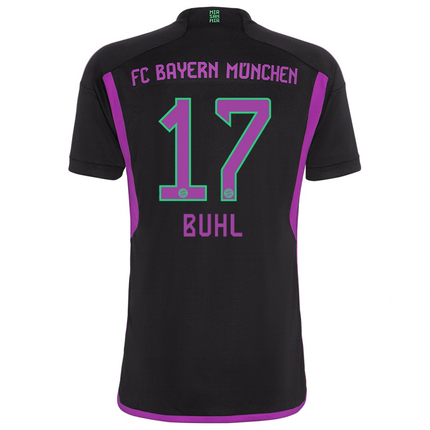 Kinder Klara Buhl #17 Schwarz Auswärtstrikot Trikot 2023/24 T-Shirt Schweiz