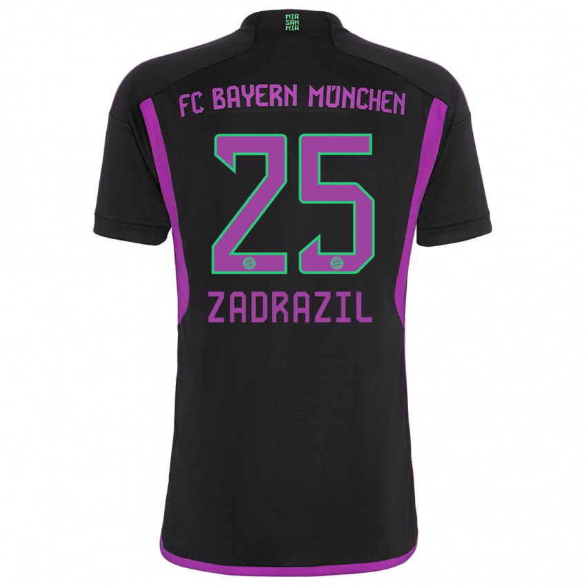 Enfant Maillot Sarah Zadrazil #25 Noir Tenues Extérieur 2023/24 T-Shirt Suisse