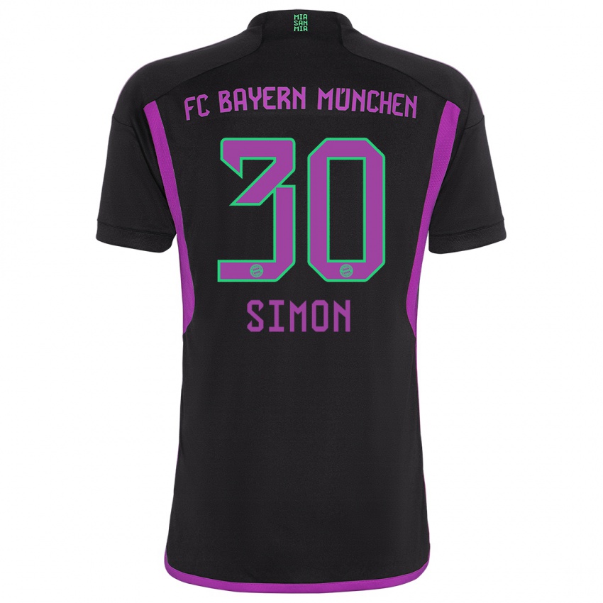 Kinder Carolin Simon #30 Schwarz Auswärtstrikot Trikot 2023/24 T-Shirt Schweiz