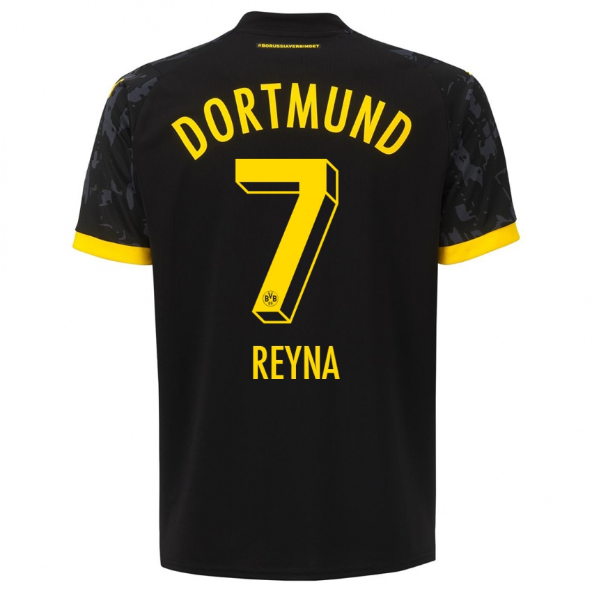 Kinder Giovanni Reyna #7 Schwarz Auswärtstrikot Trikot 2023/24 T-Shirt Schweiz