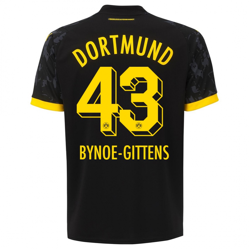 Kinder Jamie Bynoe-Gittens #43 Schwarz Auswärtstrikot Trikot 2023/24 T-Shirt Schweiz