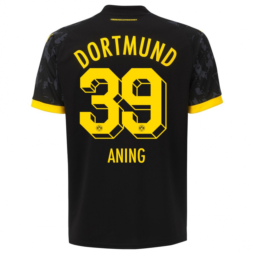 Kinder Prince Aning #39 Schwarz Auswärtstrikot Trikot 2023/24 T-Shirt Schweiz