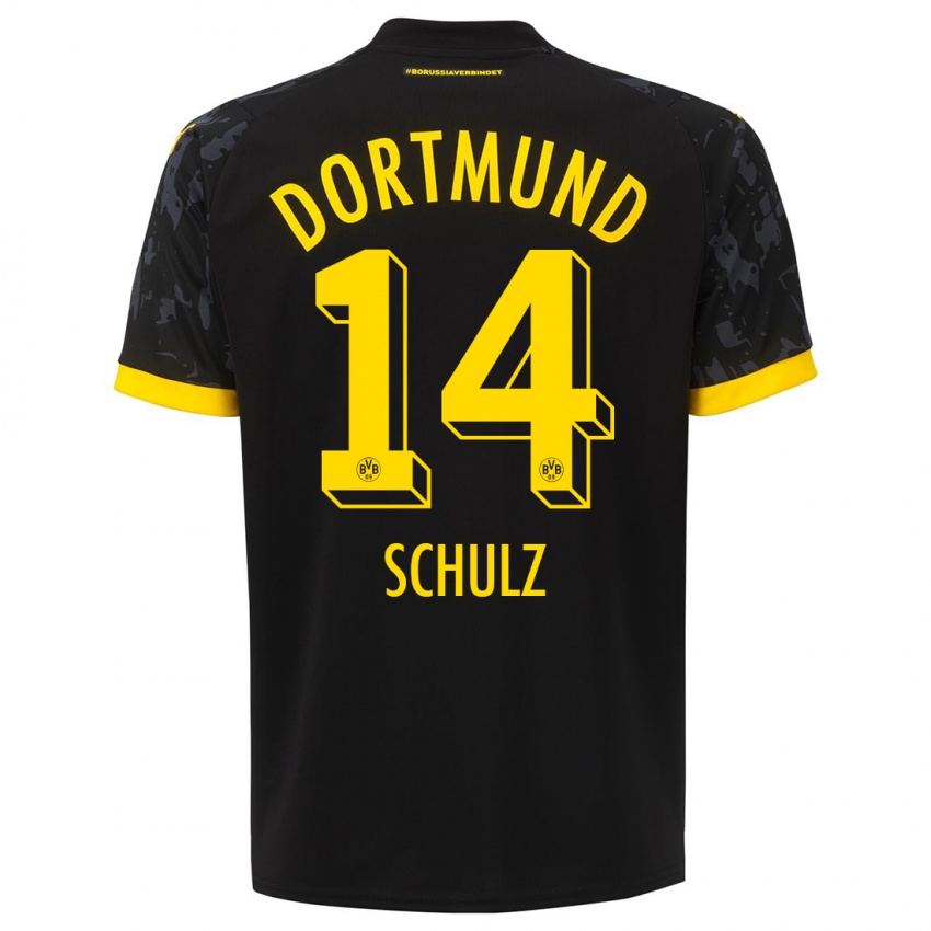 Enfant Maillot Nico Schulz #14 Noir Tenues Extérieur 2023/24 T-Shirt Suisse